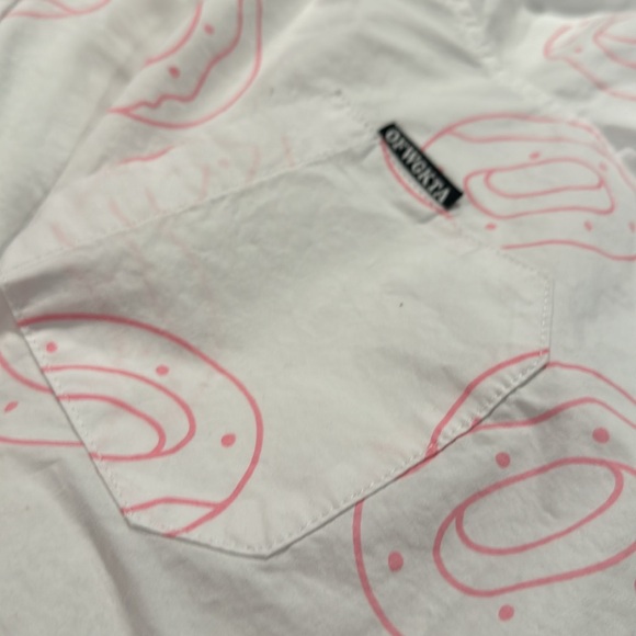 Odd Future OFWGKTA Donut Shirt collared pink and white - Picture 3 of 4